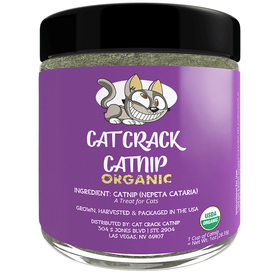 Cat Crack Organic Catnip, 100% Natural Cat Nips Organic Blend That Energizes and Excites Cats, Safe Catnip Treats Used for Cat Play, Cat Training, & New Organic Catnip Toys for Cats - Cat Crack Catnip