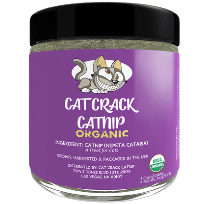 Cat Crack Organic Catnip, 100% Natural Cat Nips Organic Blend That Energizes and Excites Cats, Safe Catnip Treats Used for Cat Play, Cat Training, & New Organic Catnip Toys for Cats - Cat Crack Catnip