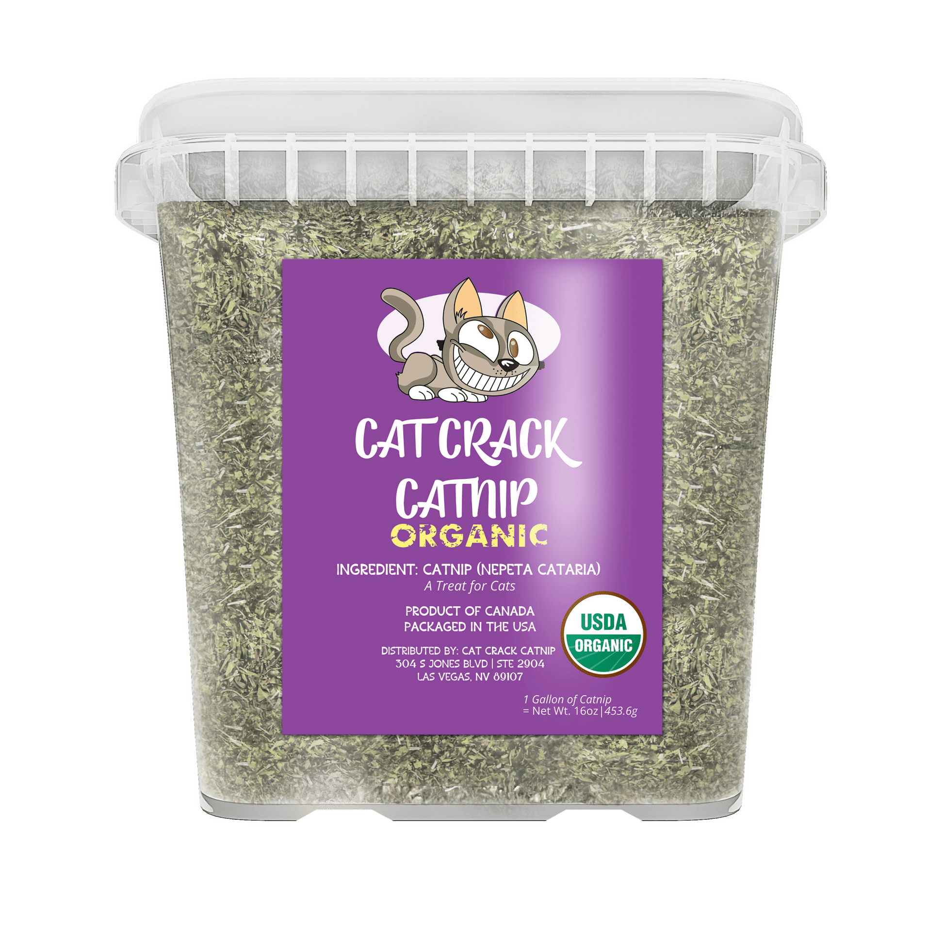 Cat Crack Organic Catnip, 100% Natural Cat Nips Organic Blend That Energizes and Excites Cats, Safe Catnip Treats Used for Cat Play, Cat Training, & New Organic Catnip Toys for Cats - Cat Crack Catnip